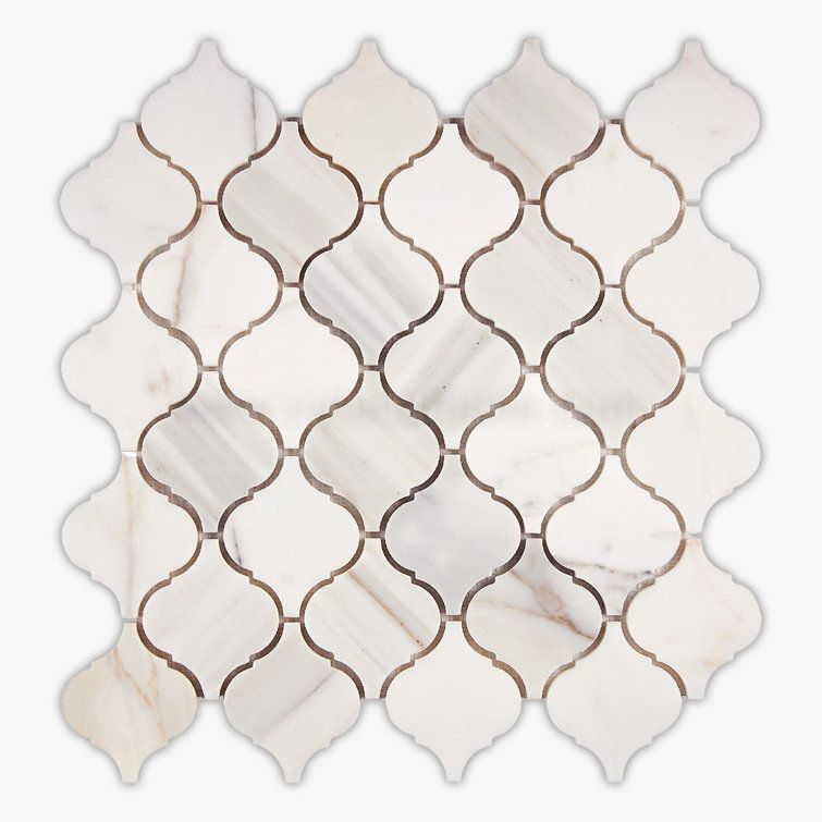 Calacatta Tile Calacatta Gold Honed Inch Arabesque Marble Mosaic